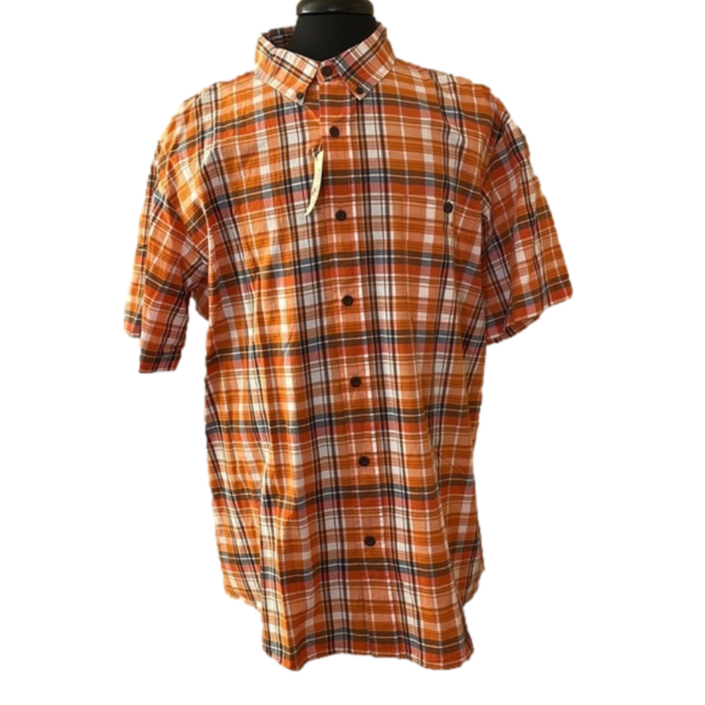 Nwt Red Head Brand Plaid Short Sleeve Shirt Size 2XL